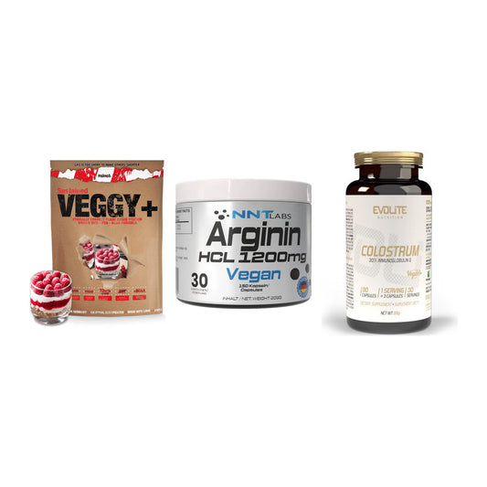 Pflanzliches Set: Sinob VEGGY + NNT Arginin HCL + Evolite Nutriti – alle enthaltenen Artikel