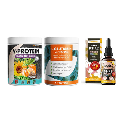 Pflanzliches Set: ProFuel V-Prote + ProFuel Glutami + ProFuel VITAMIN – alle enthaltenen Artikel