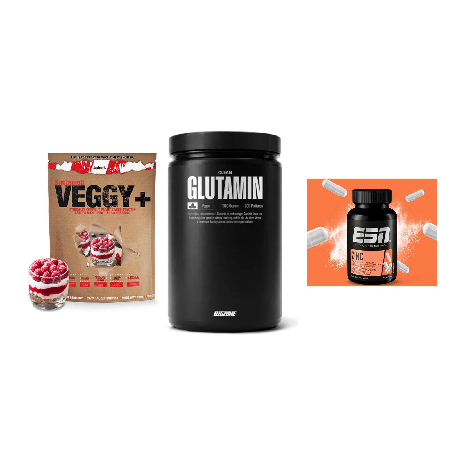 Pflanzliches Set: Sinob VEGGY + Big Zone + ESN Zinc – alle enthaltenen Artikel