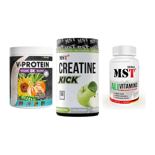 Pflanzliches Set: ProFuel V-Prote + MST Creatine + MST All Vitamin – alle enthaltenen Artikel