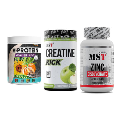 Pflanzliches Set: ProFuel V-Prote + MST Creatine + MST Zinc – alle enthaltenen Artikel