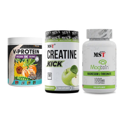 Pflanzliches Set: ProFuel V-Prote + MST Creatine + MST Magnesium – alle enthaltenen Artikel