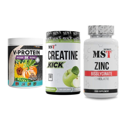 Pflanzliches Set: ProFuel V-Prote + MST Creatine + MST Zinc – alle enthaltenen Artikel