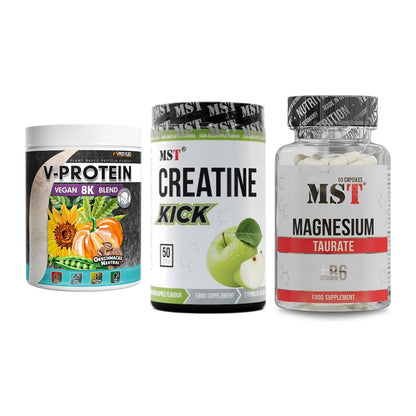 Pflanzliches Set: ProFuel V-Prote + MST Creatine + MST Magnesium – alle enthaltenen Artikel