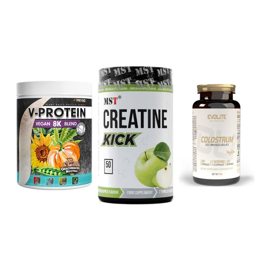 Pflanzliches Set: ProFuel V-Prote + MST Creatine + Evolite Nutriti – alle enthaltenen Artikel