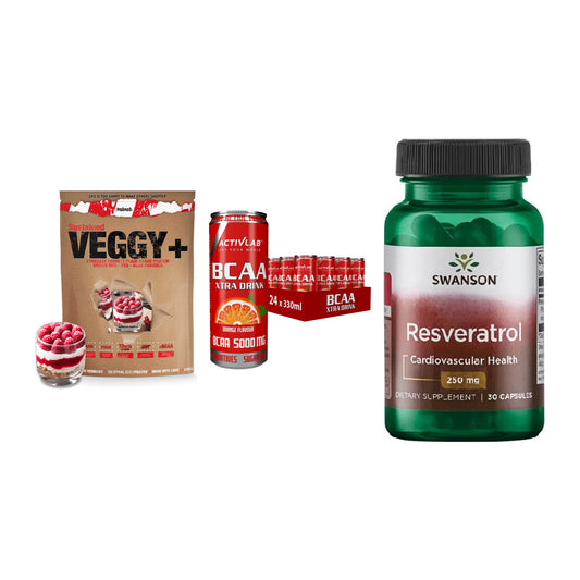 Pflanzliches Set: Sinob VEGGY + Activlab BCAA + Swanson Resvera – alle enthaltenen Artikel