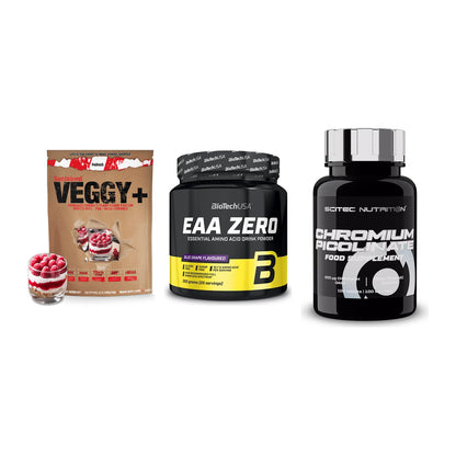 Pflanzliches Set: Sinob VEGGY + BioTech EAA + Scitec Chromium – alle enthaltenen Artikel