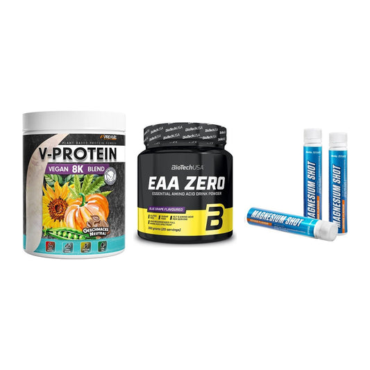 Pflanzliches Set: ProFuel V-Prote + BioTech EAA + Body Attack – alle enthaltenen Artikel