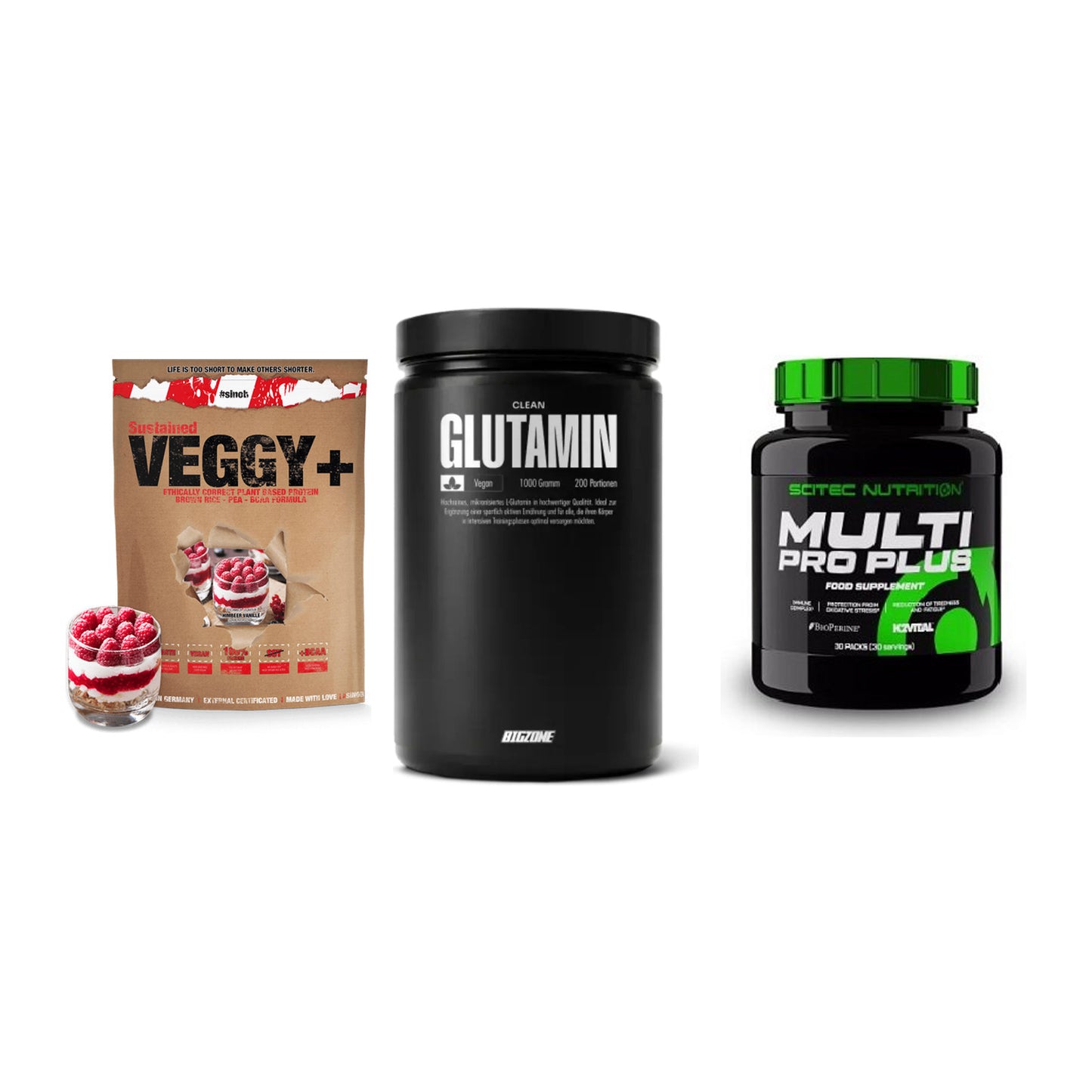 Pflanzliches Set: Sinob VEGGY + Big Zone + Scitec Multi – alle enthaltenen Artikel