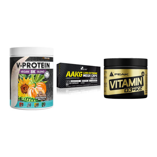 Pflanzliches Set: ProFuel V-Prote + Olimp AAKG + Peak Vitamin – alle enthaltenen Artikel