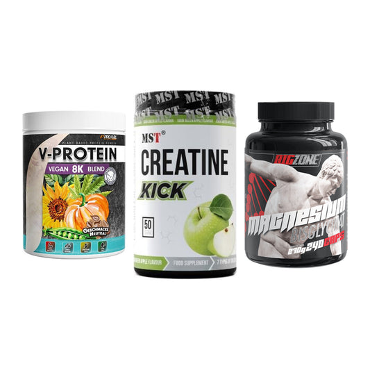 Pflanzliches Set: ProFuel V-Prote + MST Creatine + Big Zone – alle enthaltenen Artikel
