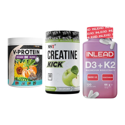 Pflanzliches Set: ProFuel V-Prote + MST Creatine + INLEAD Vitamin – alle enthaltenen Artikel