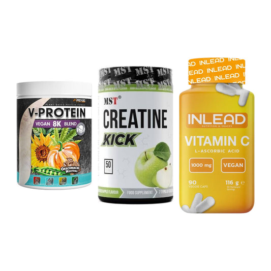 Pflanzliches Set: ProFuel V-Prote + MST Creatine + INLEAD Vitamin – alle enthaltenen Artikel