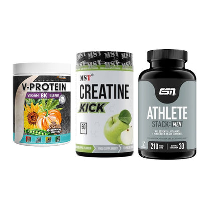 Pflanzliches Set: ProFuel V-Prote + MST Creatine + ESN Athlete – alle enthaltenen Artikel