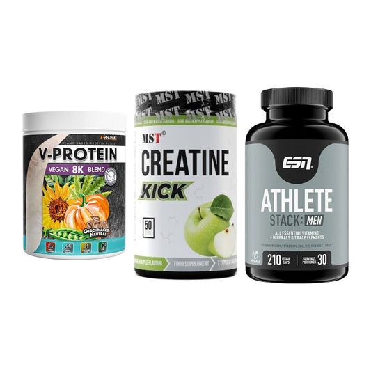 Pflanzliches Set: ProFuel V-Prote + MST Creatine + ESN Athlete – alle enthaltenen Artikel