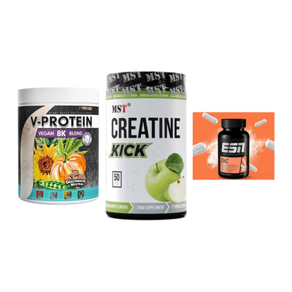 Pflanzliches Set: ProFuel V-Prote + MST Creatine + ESN Zinc – alle enthaltenen Artikel