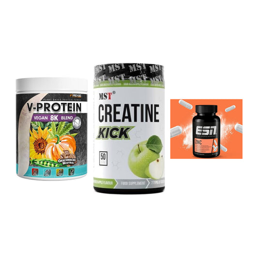 Pflanzliches Set: ProFuel V-Prote + MST Creatine + ESN Zinc – alle enthaltenen Artikel