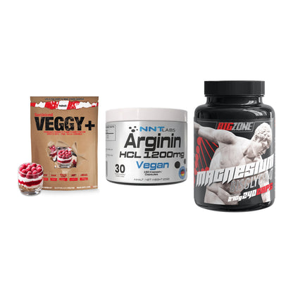 Pflanzliches Set: Sinob VEGGY + NNT Arginin HCL + Big Zone – alle enthaltenen Artikel