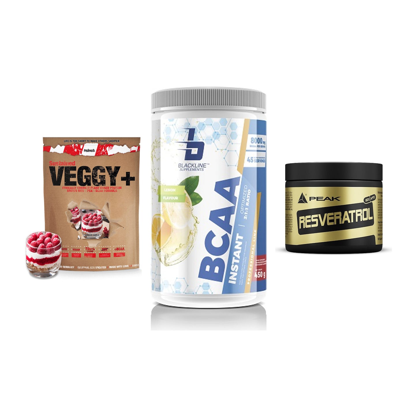 Pflanzliches Set: Sinob VEGGY + Blackline + Peak Resveratro – alle enthaltenen Artikel