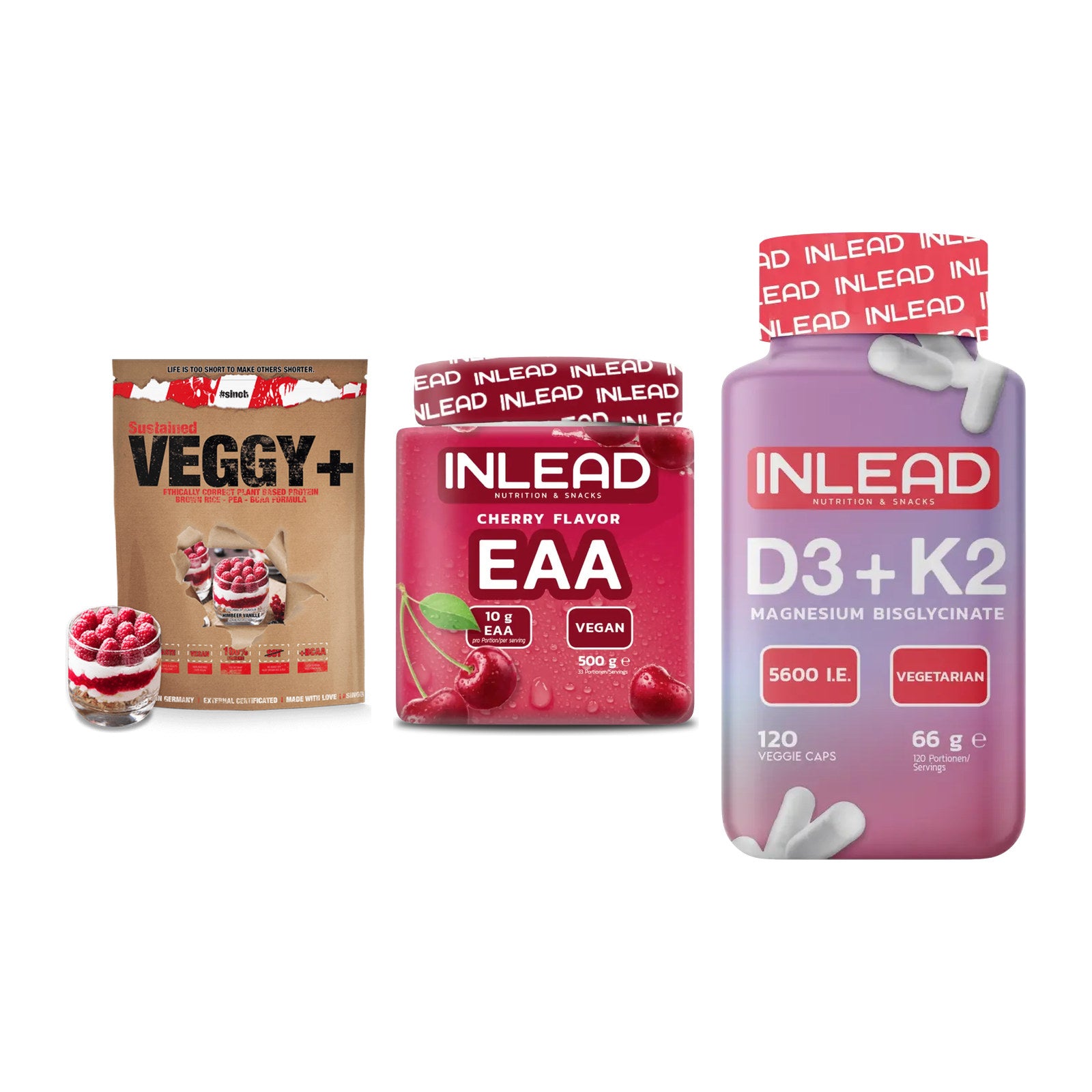 Pflanzliches Set: Sinob VEGGY + INLEAD EAA + INLEAD Vitamin – alle enthaltenen Artikel