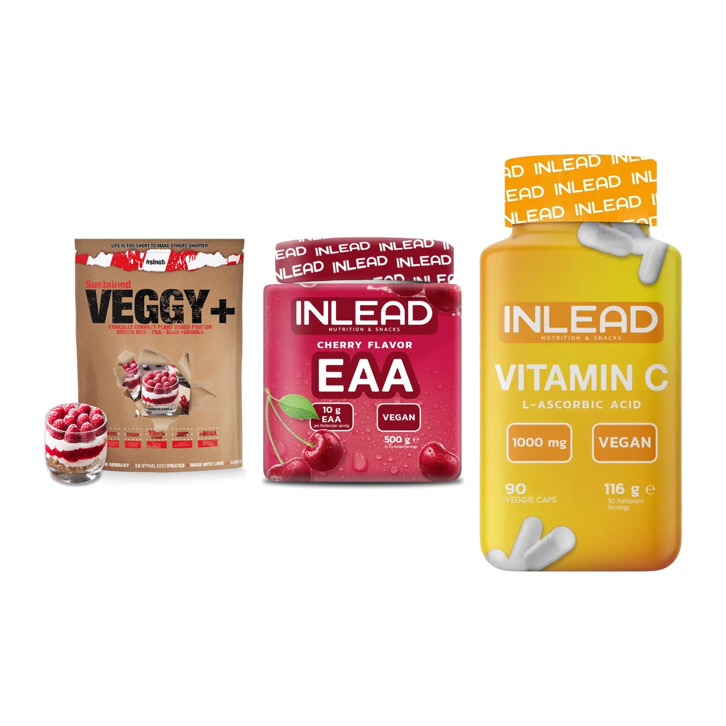 Pflanzliches Set: Sinob VEGGY + INLEAD EAA + INLEAD Vitamin – alle enthaltenen Artikel