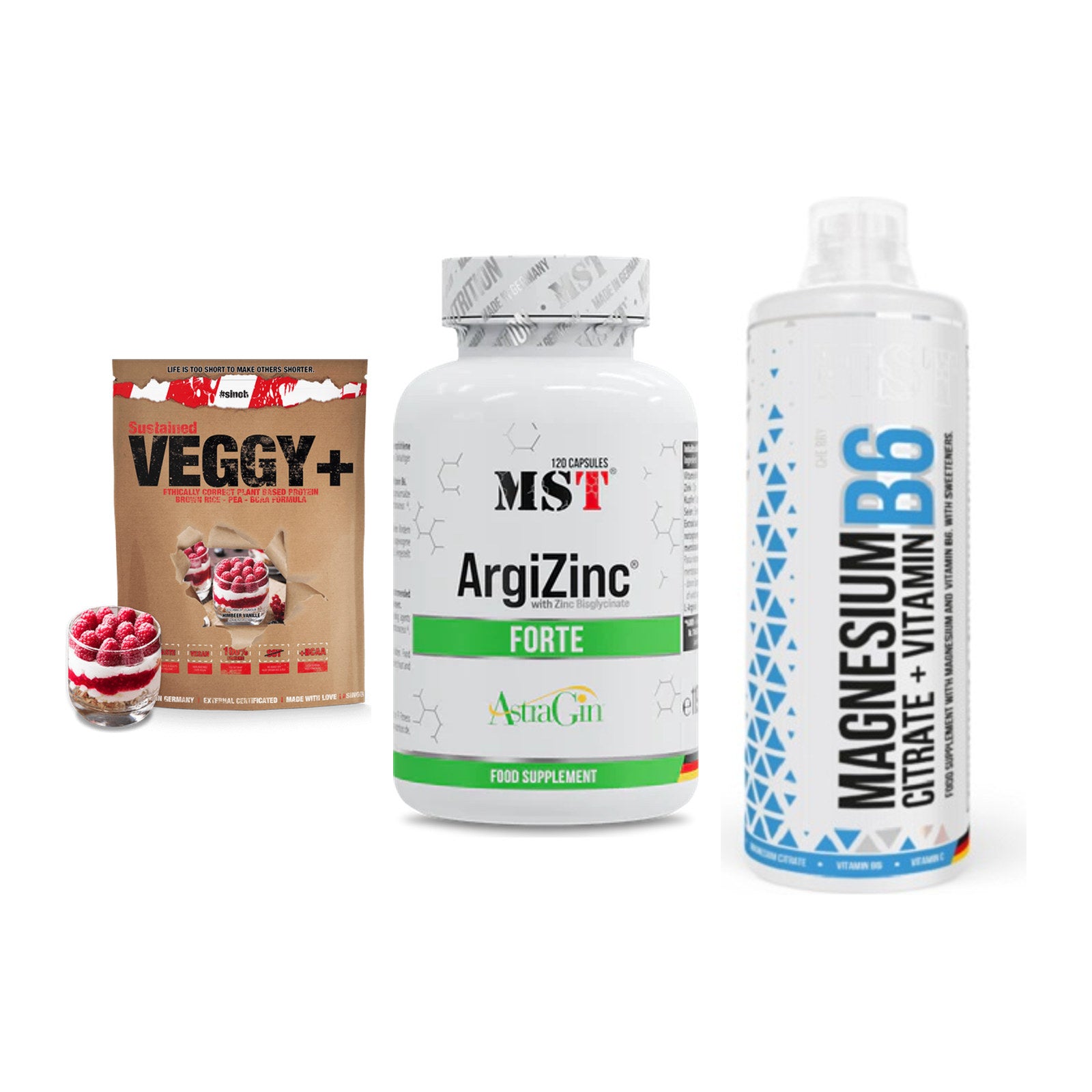 Pflanzliches Set: Sinob VEGGY + MST ArgiZinc + MST Magnesium – alle enthaltenen Artikel
