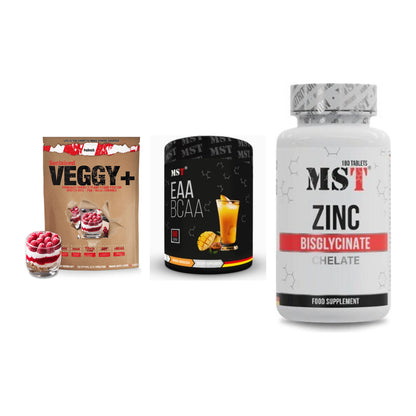 Pflanzliches Set: Sinob VEGGY + MST EAA & BCAA + MST Zinc – alle enthaltenen Artikel