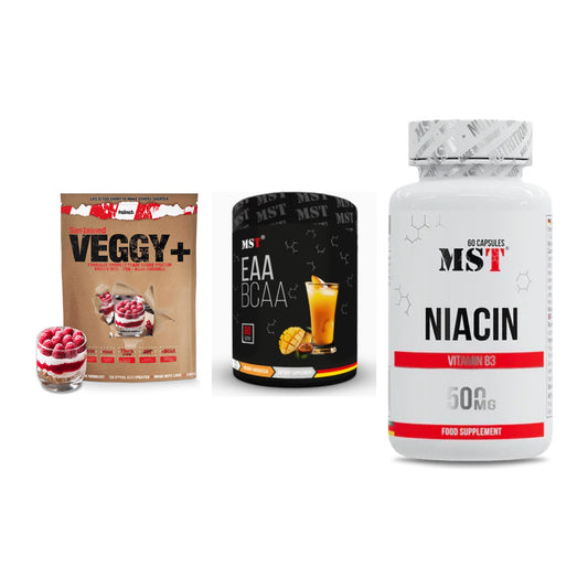 Pflanzliches Set: Sinob VEGGY + MST EAA & BCAA + MST Niacin – alle enthaltenen Artikel
