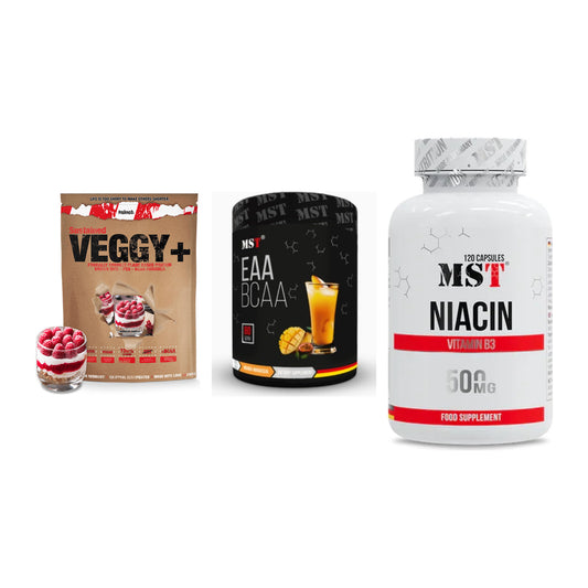 Pflanzliches Set: Sinob VEGGY + MST EAA & BCAA + MST Niacin – alle enthaltenen Artikel
