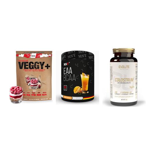 Pflanzliches Set: Sinob VEGGY + MST EAA & BCAA + Evolite Nutriti – alle enthaltenen Artikel