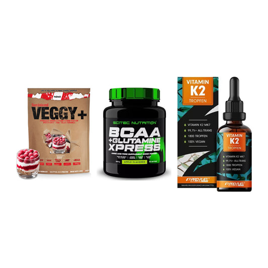 Pflanzliches Set: Sinob VEGGY + Scitec BCAA + ProFuel Vitamin – alle enthaltenen Artikel