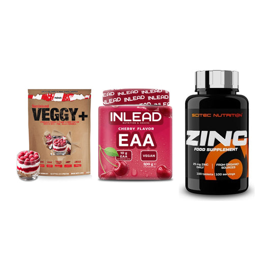 Pflanzliches Set: Sinob VEGGY + INLEAD EAA + Scitec Zinc – alle enthaltenen Artikel