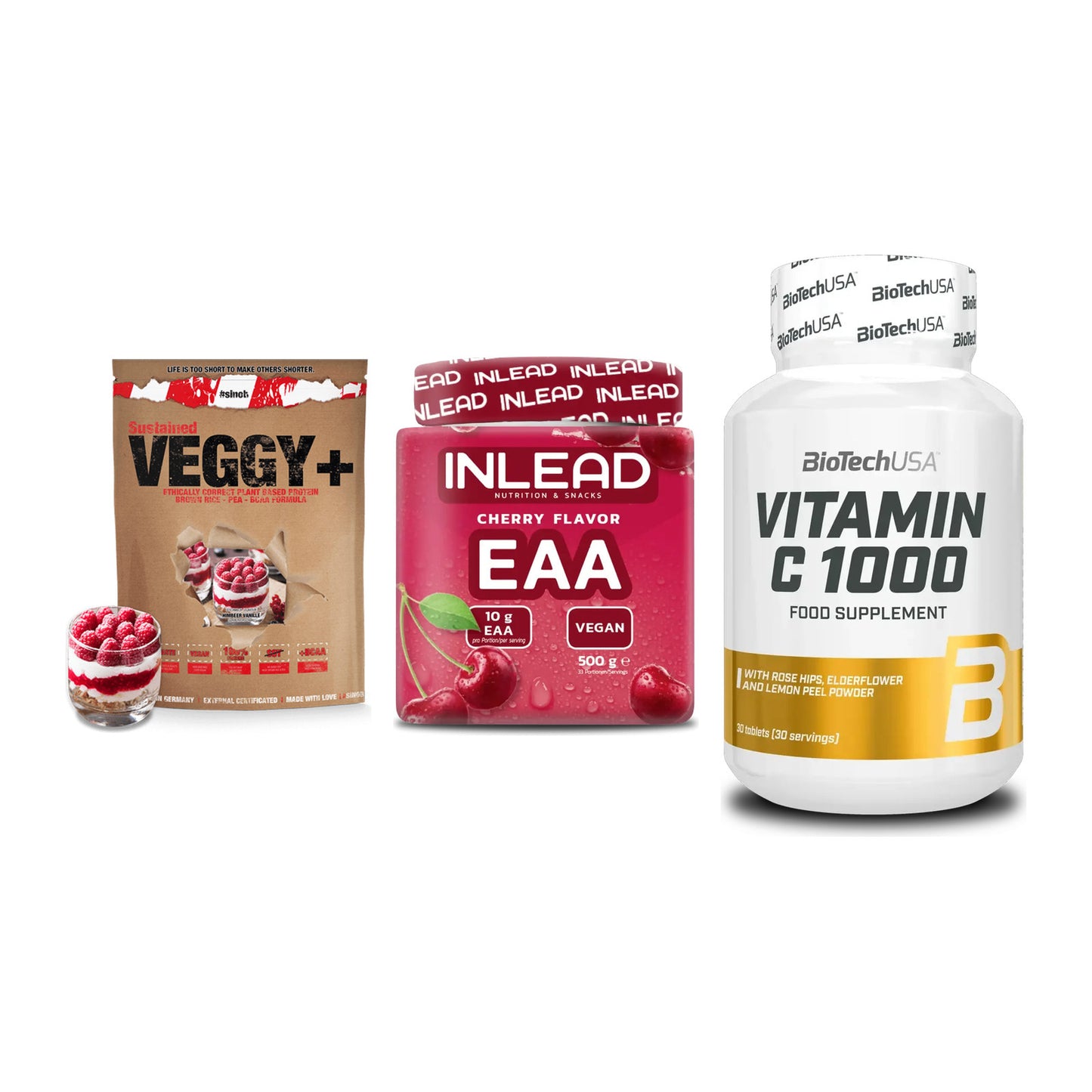 Pflanzliches Set: Sinob VEGGY + INLEAD EAA + BioTech Vitamin – alle enthaltenen Artikel