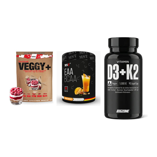 Pflanzliches Set: Sinob VEGGY + MST EAA & BCAA + Big Zone – alle enthaltenen Artikel