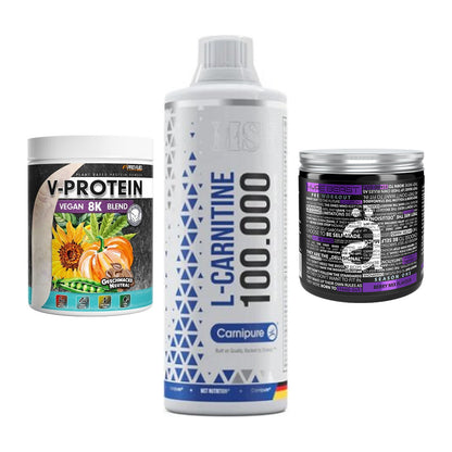 Pflanzliches Set: ProFuel V-Prote + MST L-Carnitine + Nanosupps Hype – alle enthaltenen Artikel