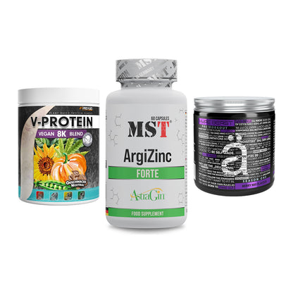 Pflanzliches Set: ProFuel V-Prote + MST ArgiZinc + Nanosupps Hype – alle enthaltenen Artikel