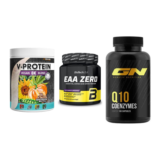 Pflanzliches Set: ProFuel V-Prote + BioTech EAA + GN Q10 Health – alle enthaltenen Artikel