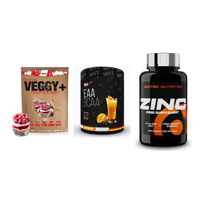 Pflanzliches Set: Sinob VEGGY + MST EAA & BCAA + Scitec Zinc – alle enthaltenen Artikel