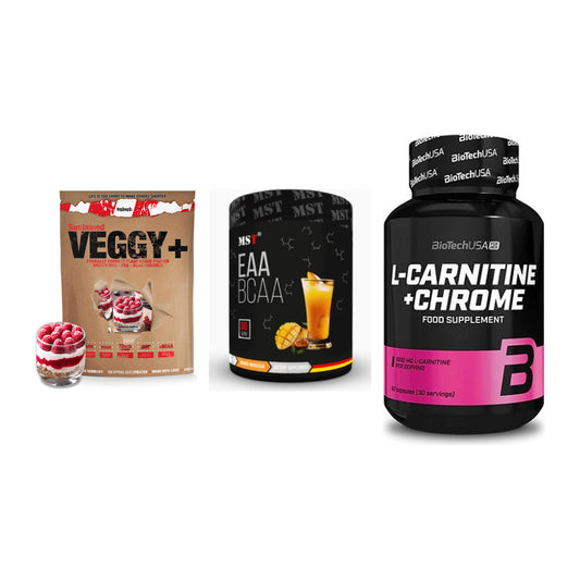 Pflanzliches Set: Sinob VEGGY + MST EAA & BCAA + BioTech L-Carni – alle enthaltenen Artikel
