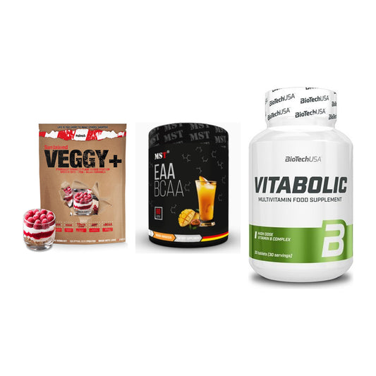 Pflanzliches Set: Sinob VEGGY + MST EAA & BCAA + BioTech Vitabol – alle enthaltenen Artikel
