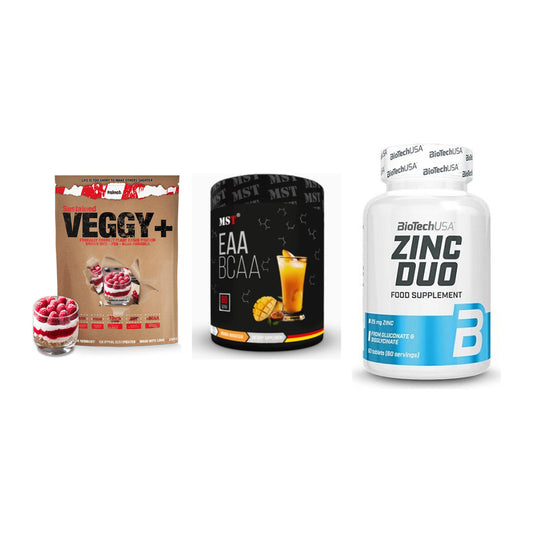 Pflanzliches Set: Sinob VEGGY + MST EAA & BCAA + BioTech Zinc – alle enthaltenen Artikel