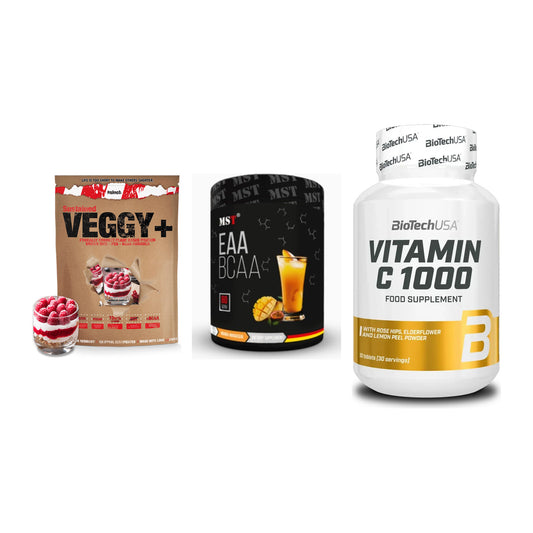 Pflanzliches Set: Sinob VEGGY + MST EAA & BCAA + BioTech Vitamin – alle enthaltenen Artikel