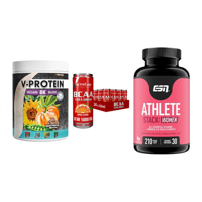 Pflanzliches Set: ProFuel V-Prote + Activlab BCAA + ESN Athlete – alle enthaltenen Artikel