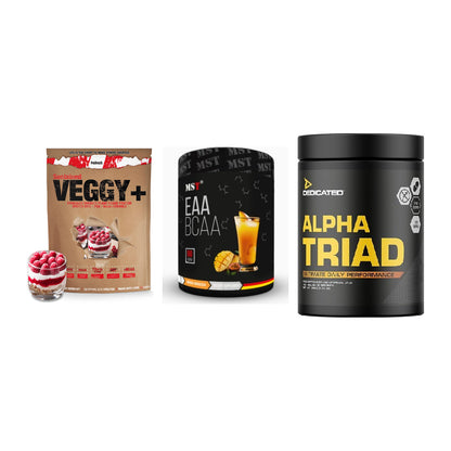 Pflanzliches Set: Sinob VEGGY + MST EAA & BCAA + Dedicated Alpha – alle enthaltenen Artikel