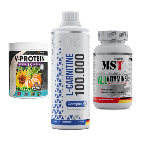 Pflanzliches Set: ProFuel V-Prote + MST L-Carnitine + MST All Vitamin – alle enthaltenen Artikel