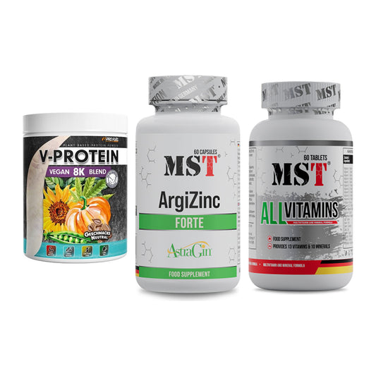 Pflanzliches Set: ProFuel V-Prote + MST ArgiZinc + MST All Vitamin – alle enthaltenen Artikel