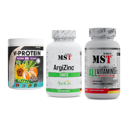 Pflanzliches Set: ProFuel V-Prote + MST ArgiZinc + MST All Vitamin – alle enthaltenen Artikel