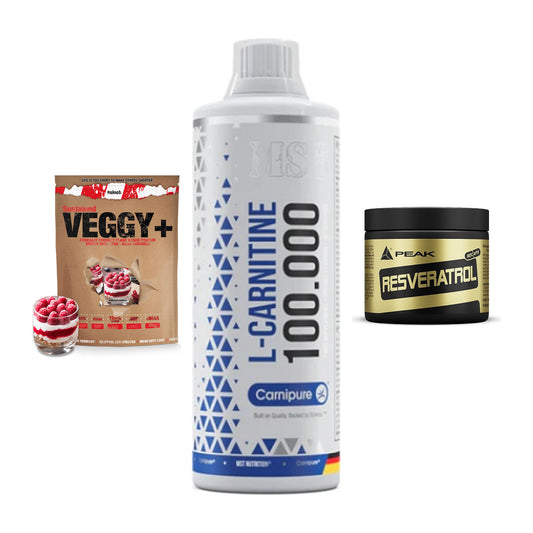 Pflanzliches Set: Sinob VEGGY + MST L-Carnitine + Peak Resveratro – alle enthaltenen Artikel
