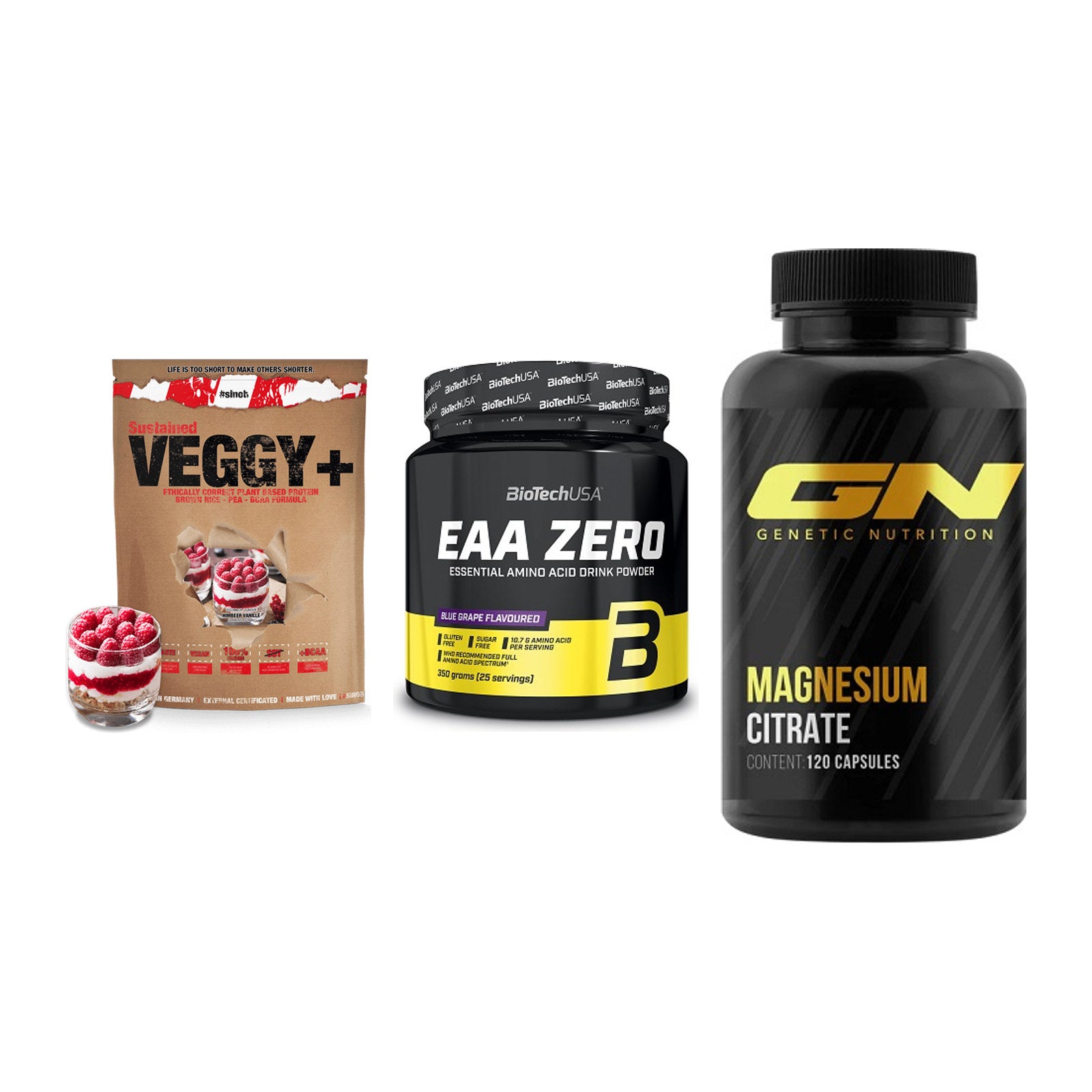 Pflanzliches Set: Sinob VEGGY + BioTech EAA + GN Magnesium – alle enthaltenen Artikel