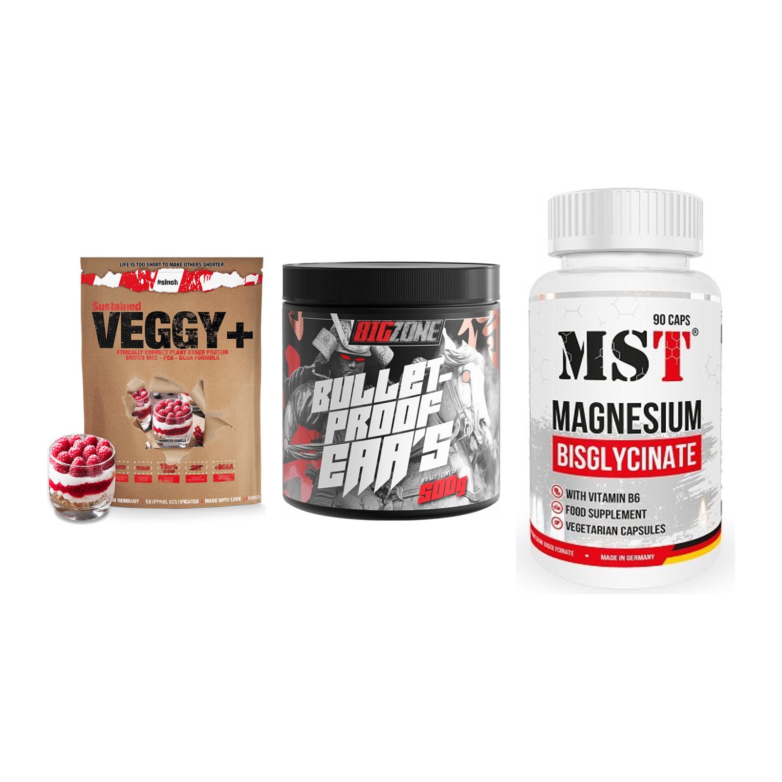 Pflanzliches Set: Sinob VEGGY + Big Zone + MST Magnesium – alle enthaltenen Artikel